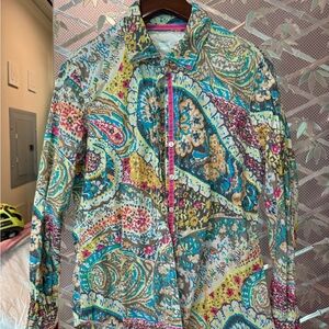Sundance Paisley Blouse in Blue and Yellow
